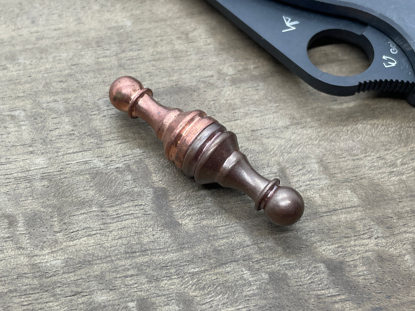 Tumbled Copper & Dark Copper Haptic-PAWN Haptic Slider Chess Pawn fidget