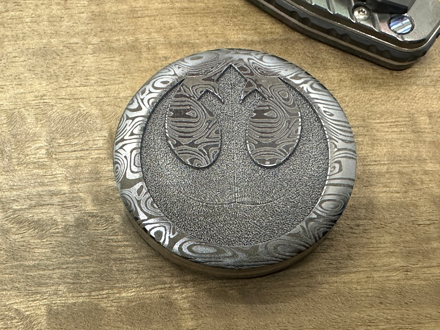 4 sizes Black REBEL Alliance Deep engraved Titanium Worry Coin