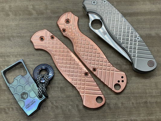 FRAG milled TUMBLED Copper Scales for Spyderco Paramilitary 2 PM2