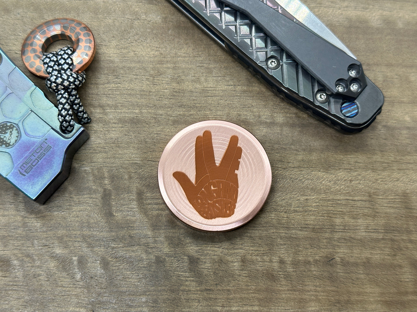 3 Sizes LIVE LONG and PROSPER engraved Copper Worry Coin