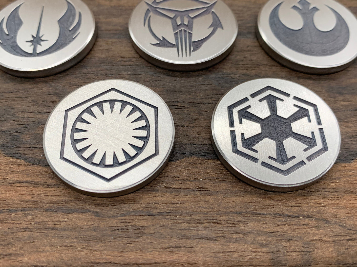 Deep engraved STAR WARS Symbols Titanium Coin for Billetspin Gambit