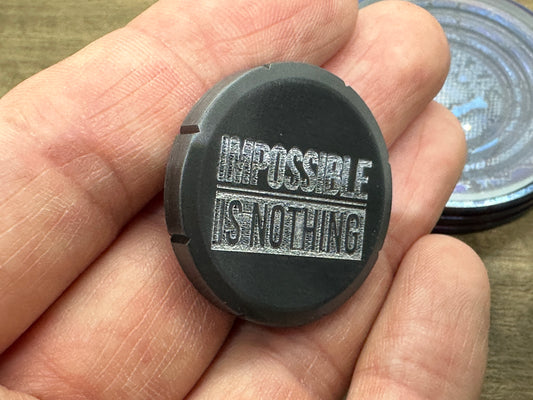 Impossible is Nothing engraved Zirconium Spinning Worry Coin Spinning Top