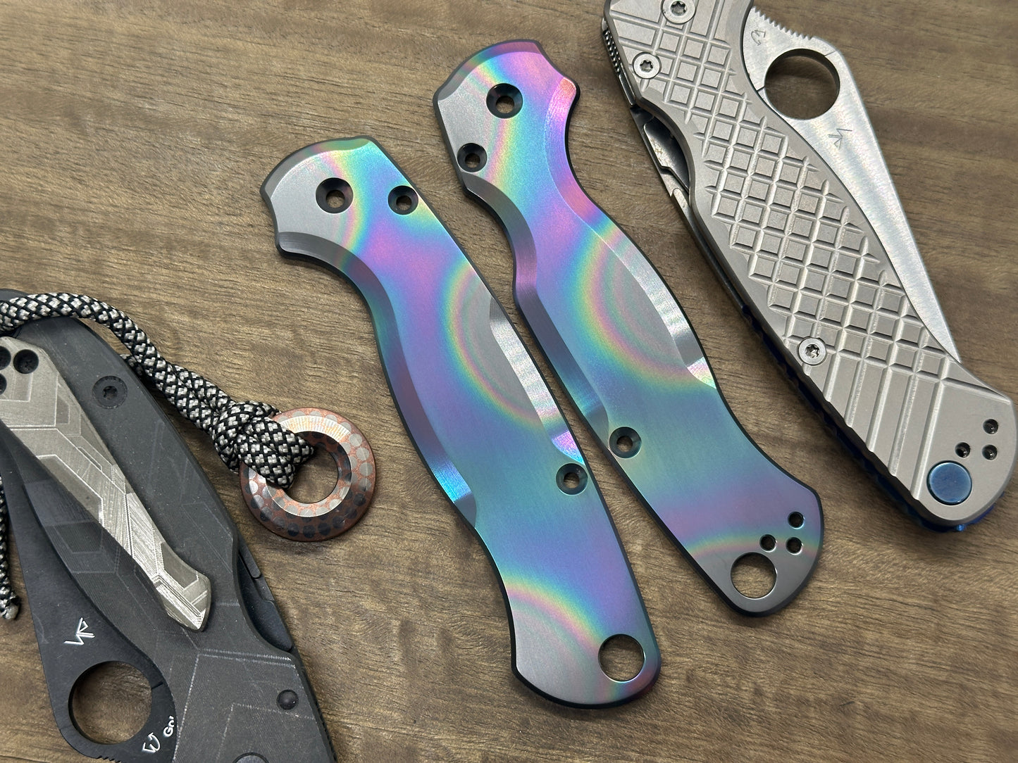 Oil Slick v2 Zirconium scales for Spyderco Paramilitary 2 PM2