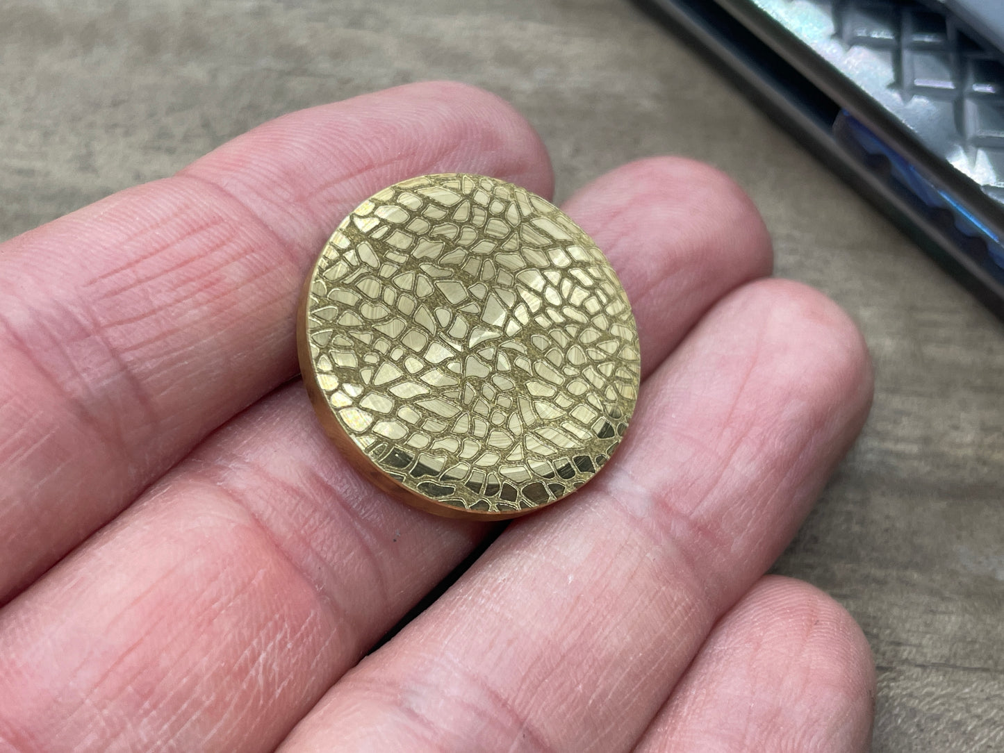 3 Sizes NEBULA engraved Brass Worry Coin