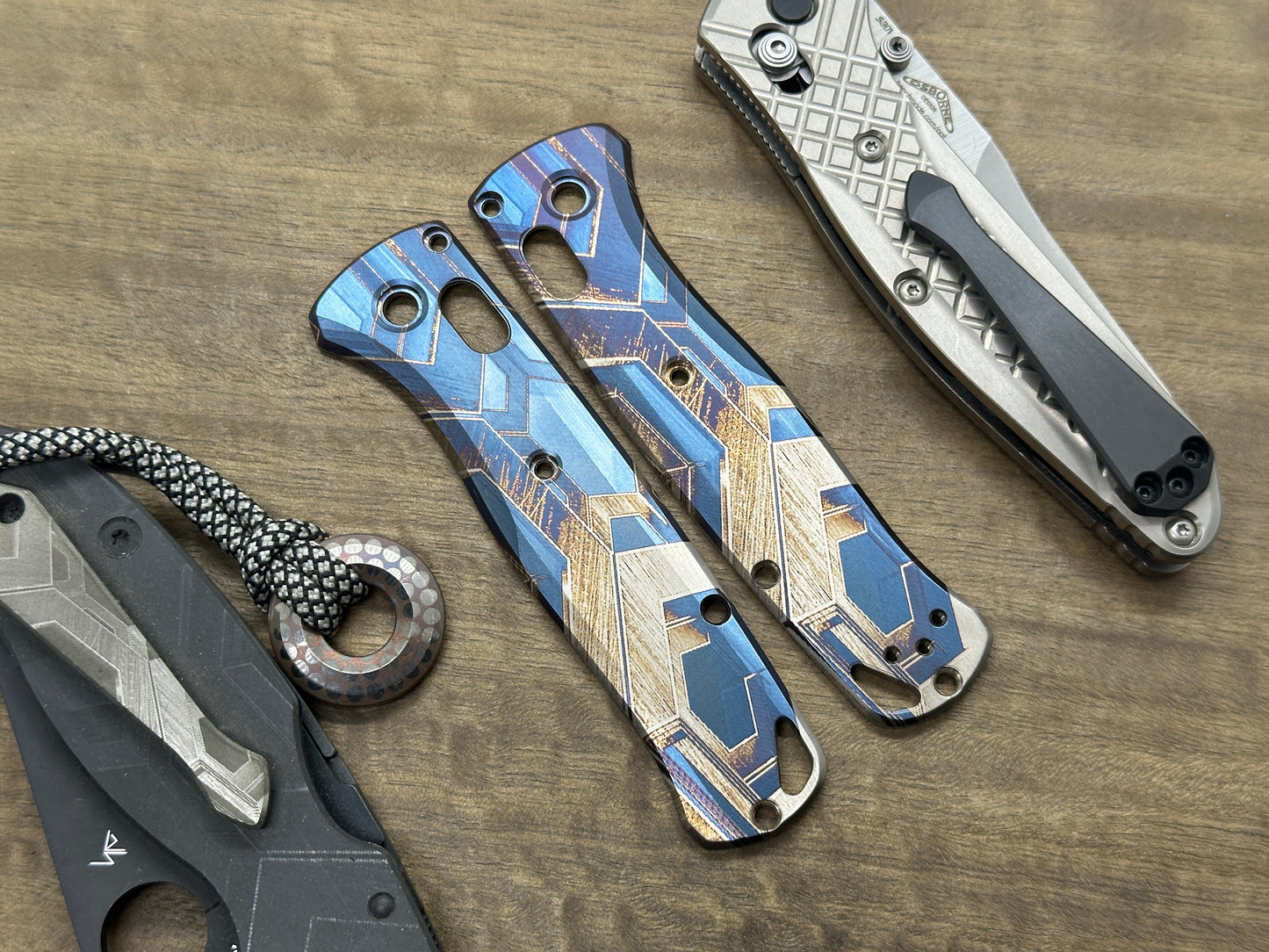 Dark FALCON heat ano Titanium Scales for Benchmade Bugout 535