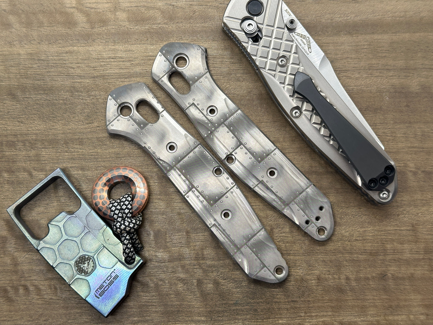RIVETED AIRPLANE Titanium Scales for Benchmade 940 Osborne