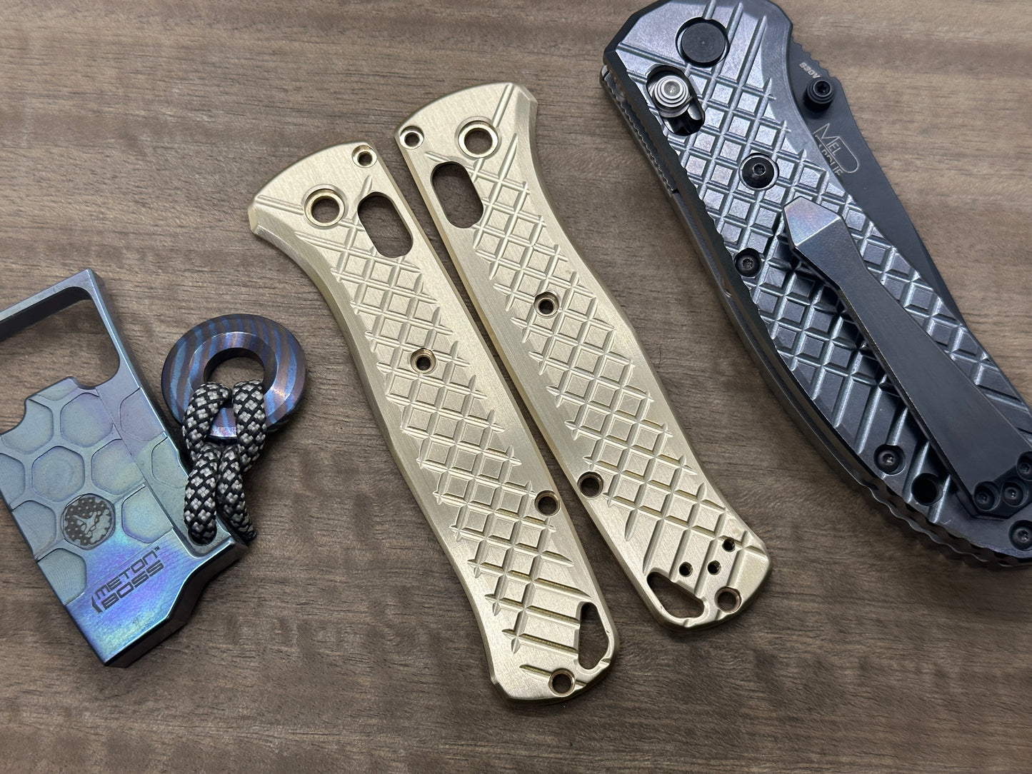 Brass FRAG Cnc milled Scales for Benchmade Bugout 535