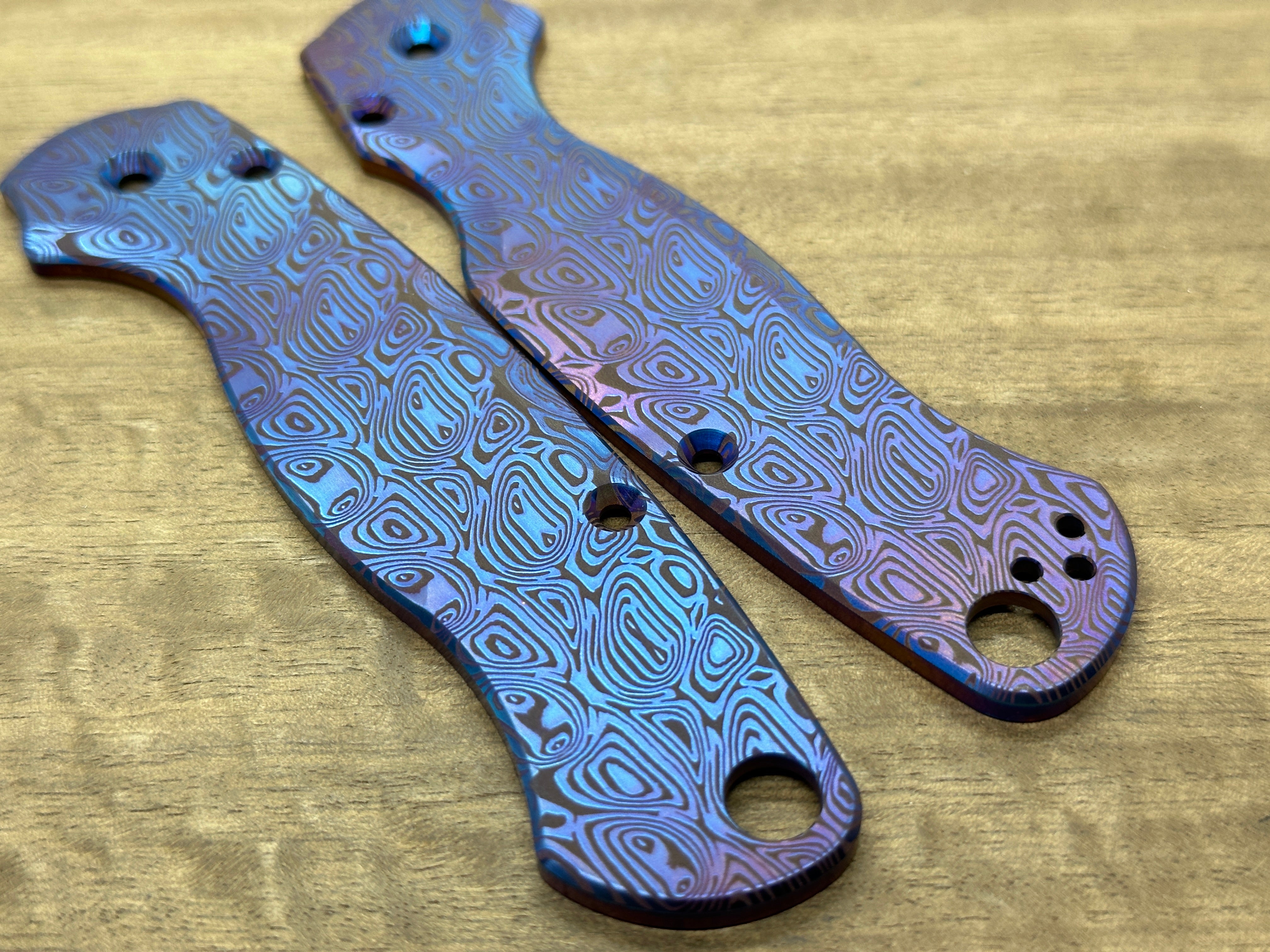 Dama AEGR Flamed Titanium scales for Spyderco Paramilitary 2 PM2