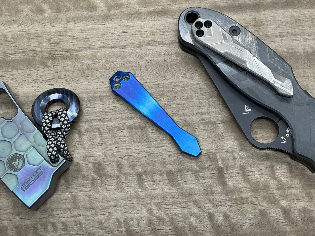 Flamed Dmd Titanium CLIP for most Spyderco models