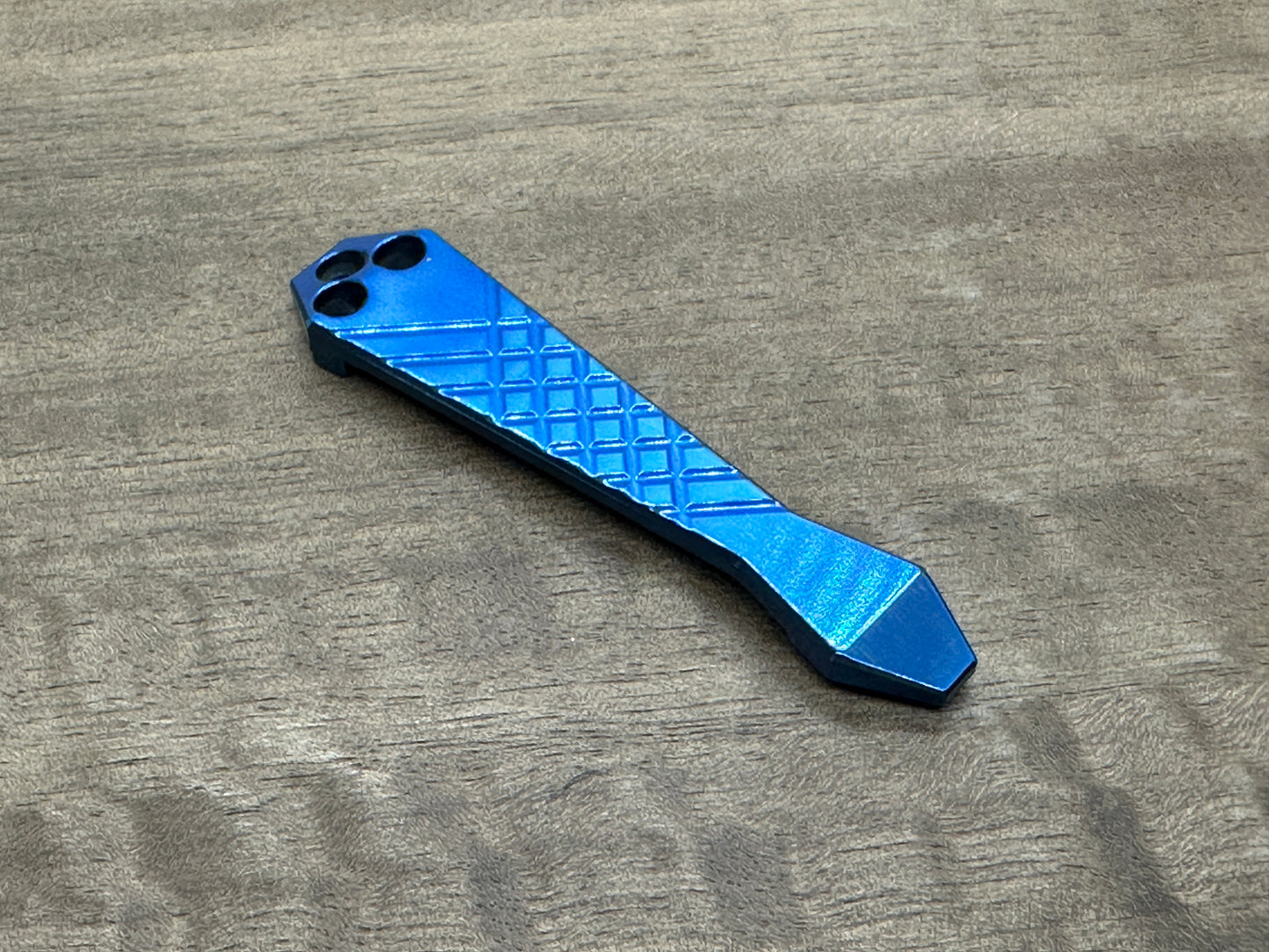 Polished Blue Ano FRAG Cnc milled Titanium CLIP for most Spyderco models