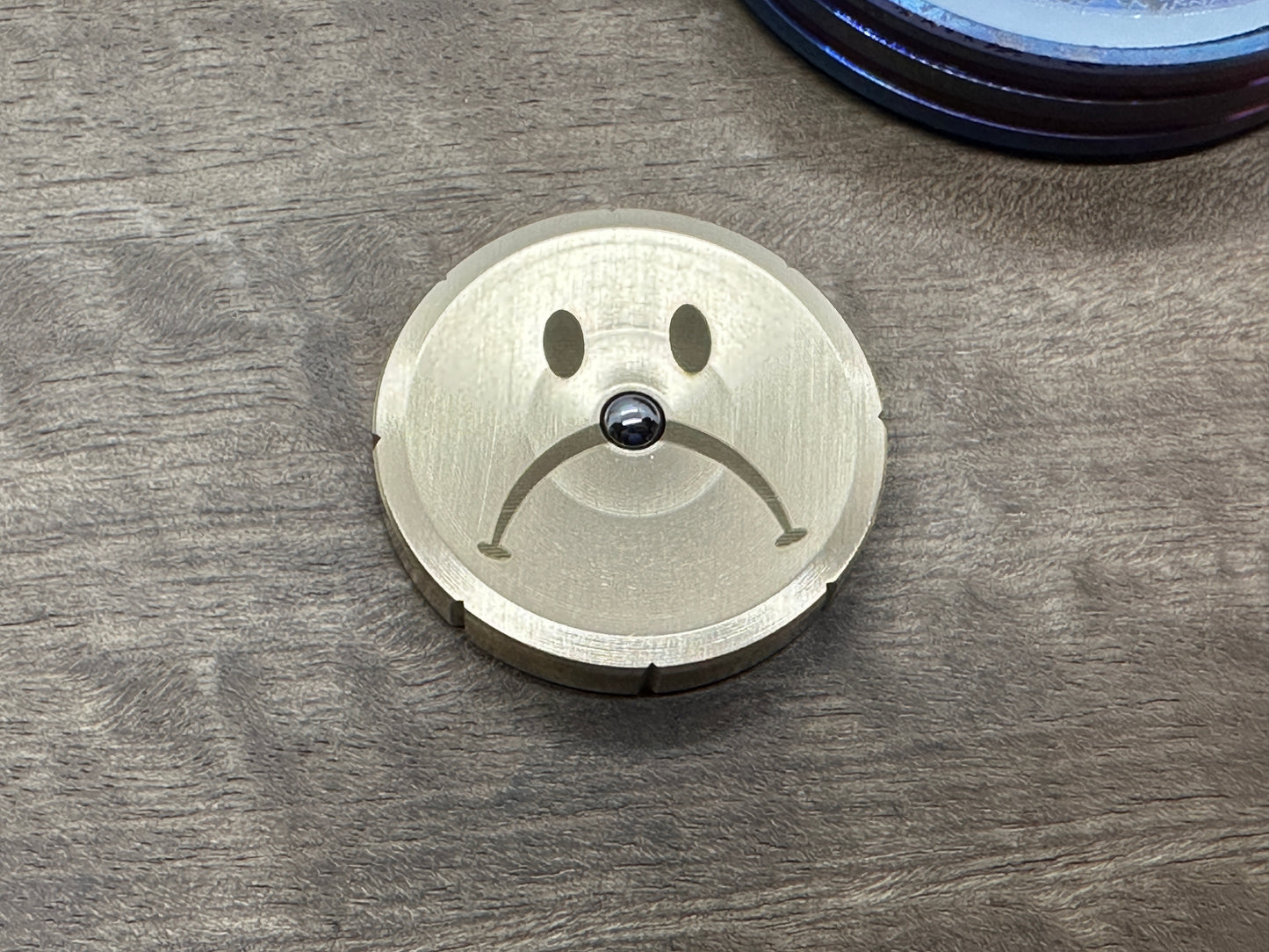 Smiley - Sad (Yes No Decision maker) Brass Spinning Worry Coin Spinning Top