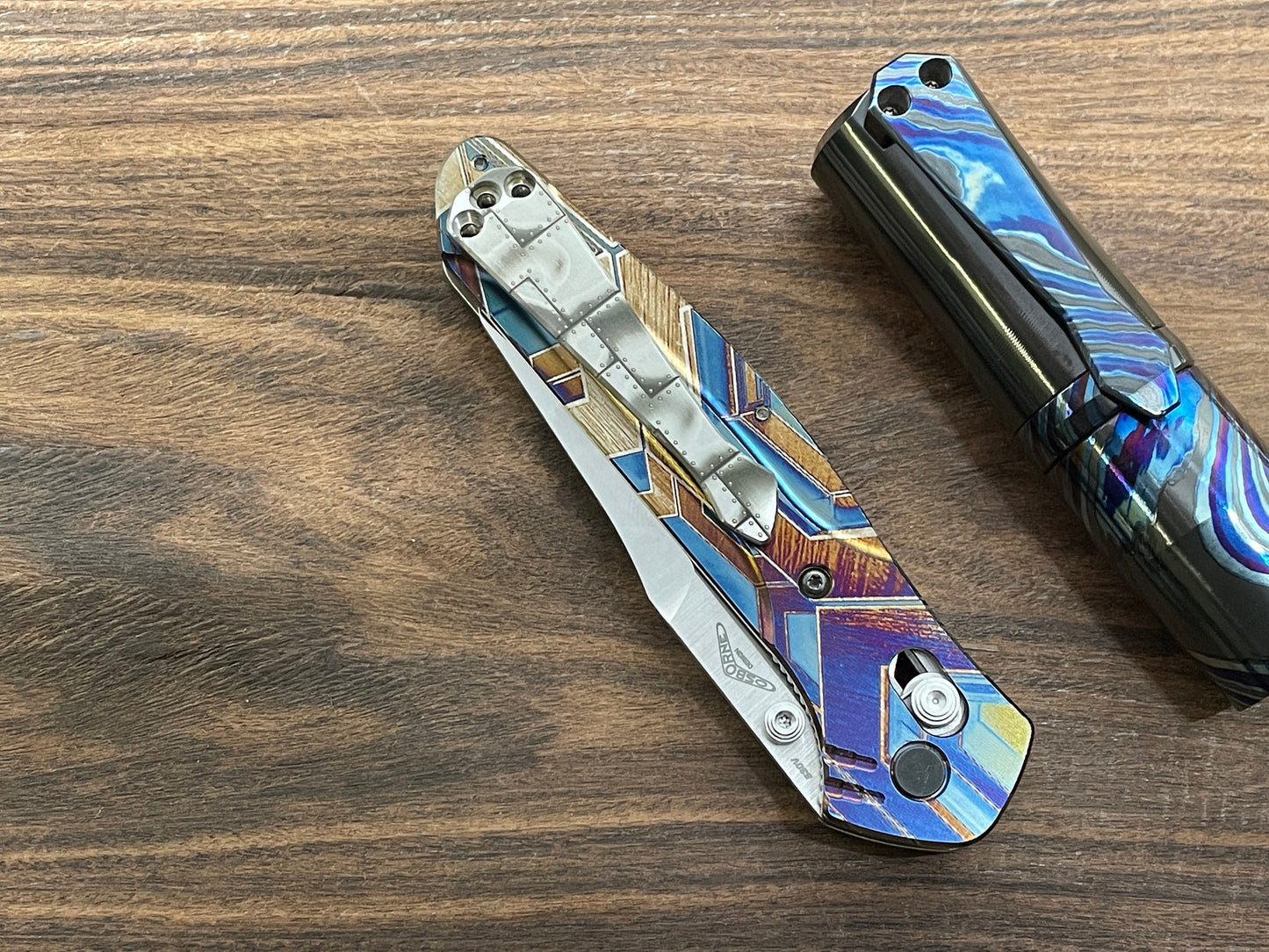 RIVETED Airplane engraved SPIDY Titanium CLIP for most Benchmade models