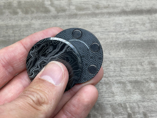 Black Zirconium TOPO HAPTIC Coins CLICKY Haptic Slider Fidget