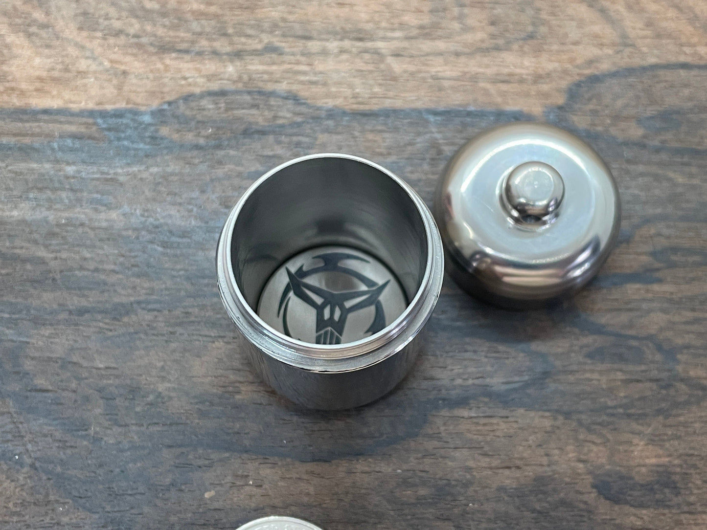 XL Keychain Stainless Steel Meton-Vault Pill box Stash box Pill Case Candy Box