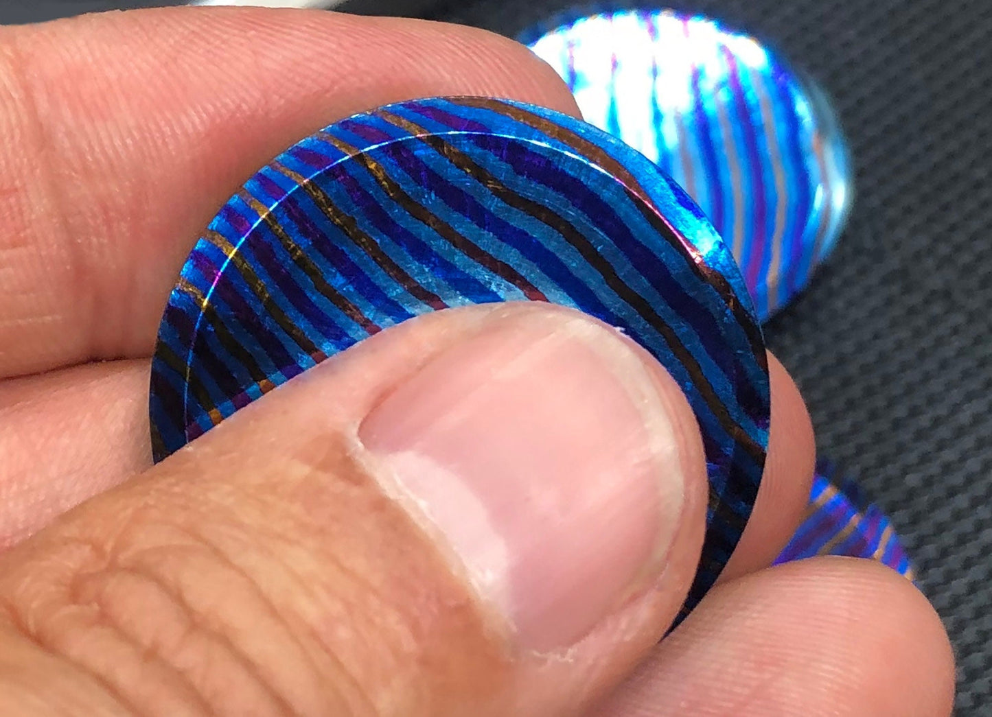 One 1.23" Timascus Worry Coin