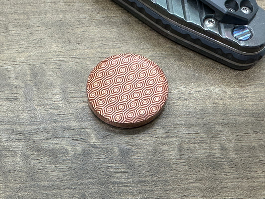 3 Sizes HONEYCOMB engraved Copper Worry Coin