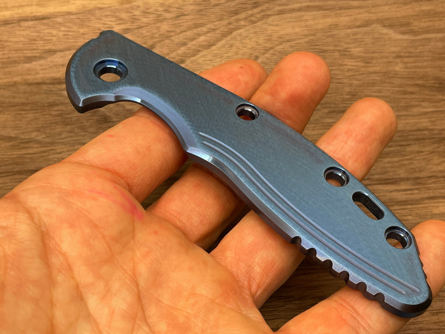 Blue Anodized Deep Brushed Titanium scale for XM-18 3.5 HINDERER