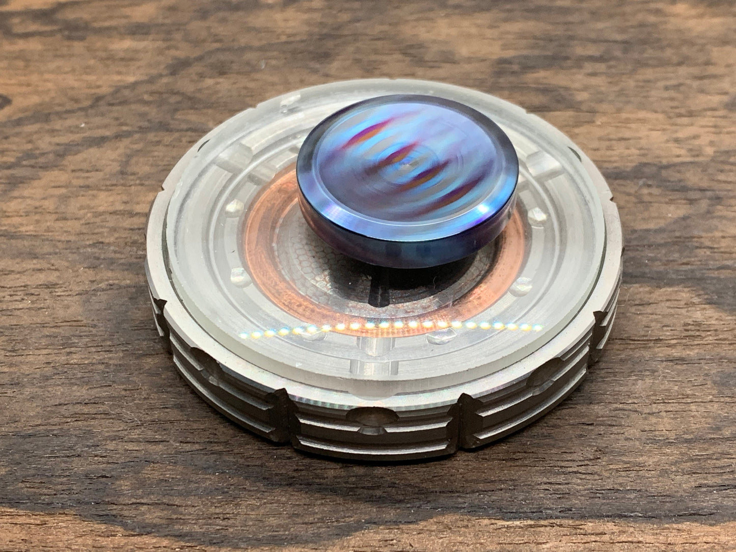 1" ZircuTi TWIST Spinning Worry Coin Black Timascus Spinning Coin