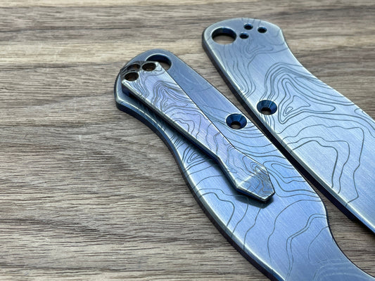TOPO Blue Ano Brushed Dmd Titanium CLIP for most Spyderco models
