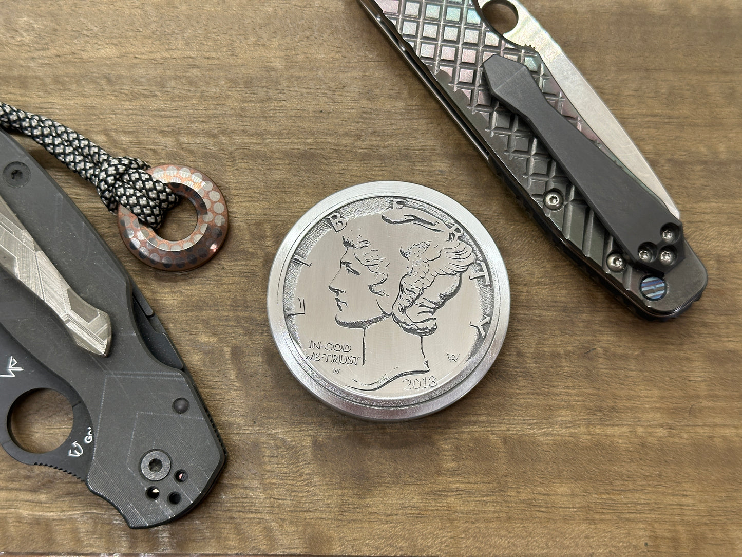 4 sizes Liberty Deep engraved Aluminum Worry Coin