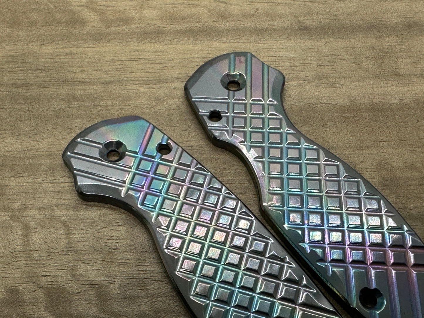 OIL Slick FRAG milled Zirconium scales for Spyderco Para 3