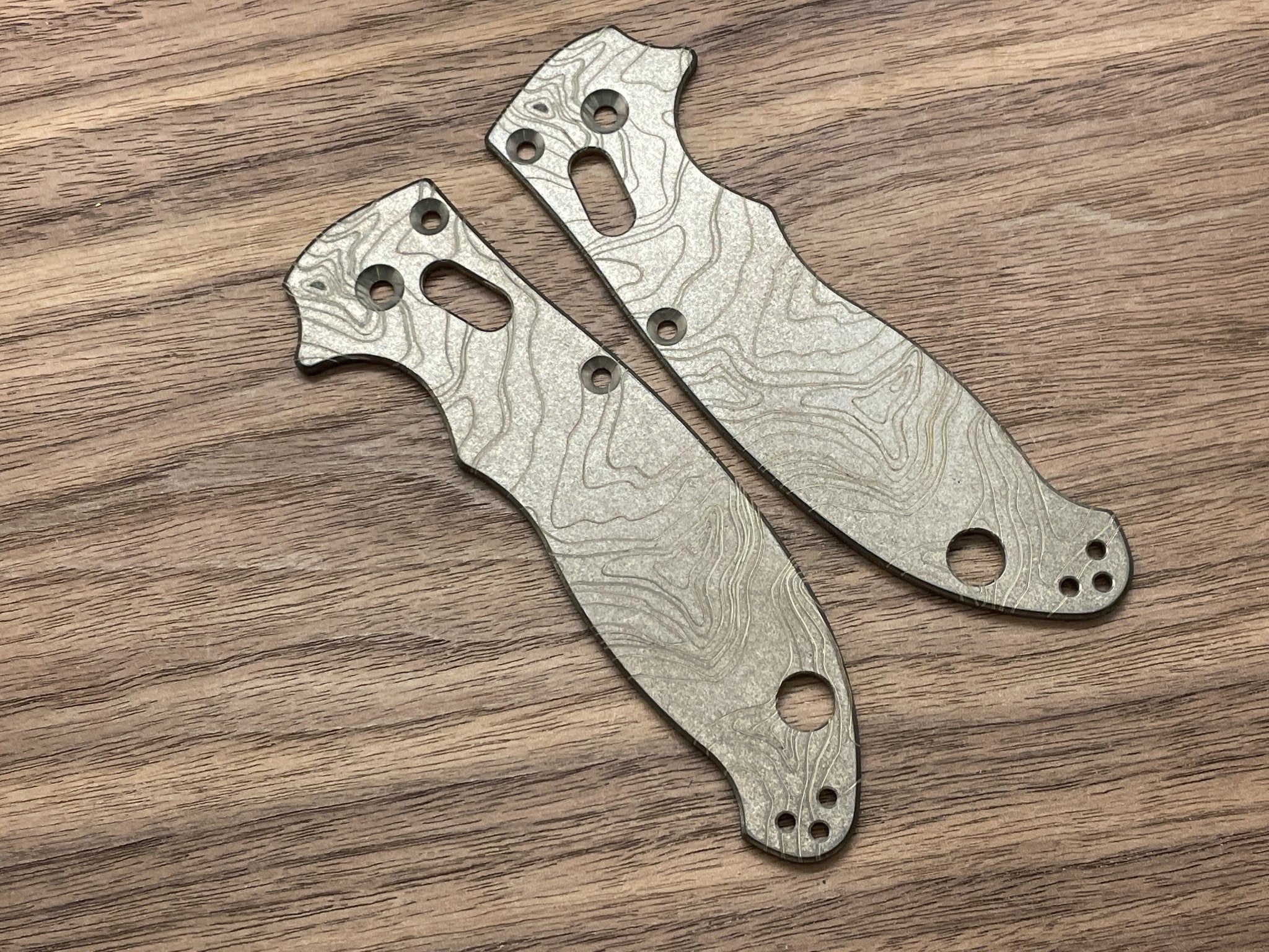 Battleworn TOPO engraved Copper Pocket knife scales for Spyderco MANIX 2 scales MultiTool MetonBoss Personalized gift newest Birthday Gift ideas