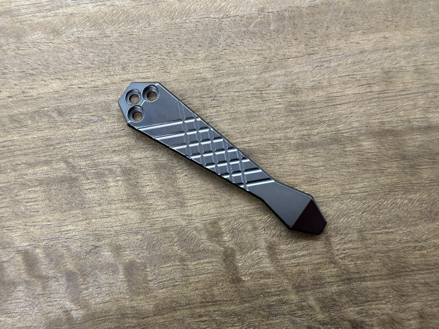 Black engraved FRAG cnc milled Titanium CLIP for most Spyderco models