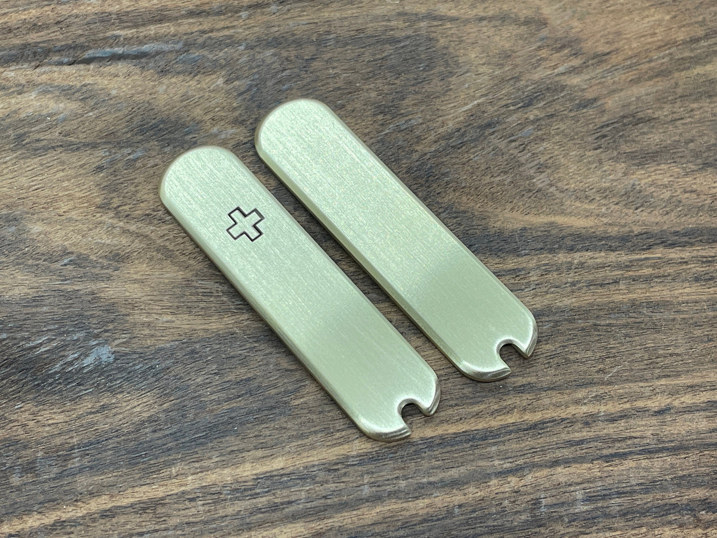 Logo + engraved 58mm Brass Scales for Swiss Army SAK