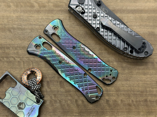 Oil Slick FRAG milled Zirconium Scales for Benchmade Bugout 535