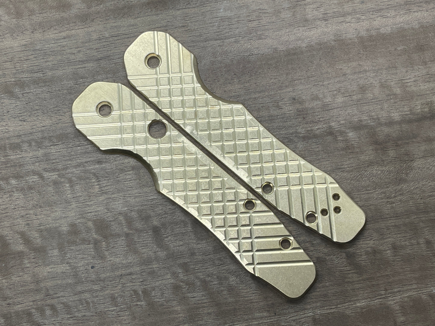 Brass FRAG milled Tumbled Scales for Spyderco SMOCK