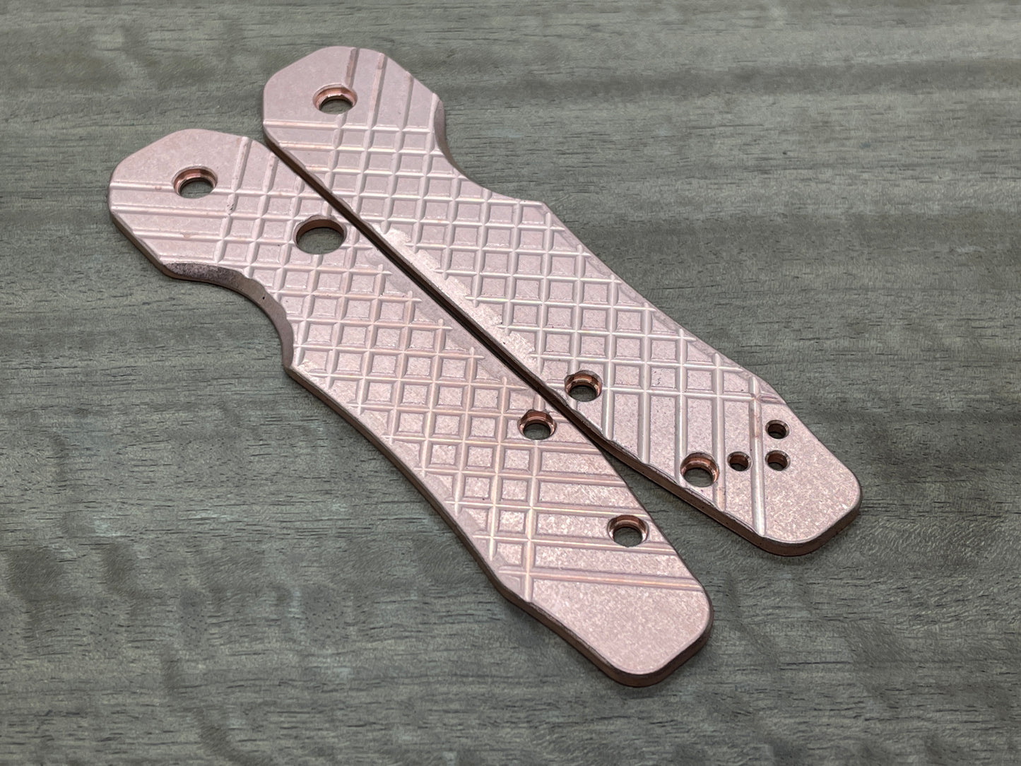 FRAG Cnc milled Tumbled Copper Scales for Spyderco SMOCK