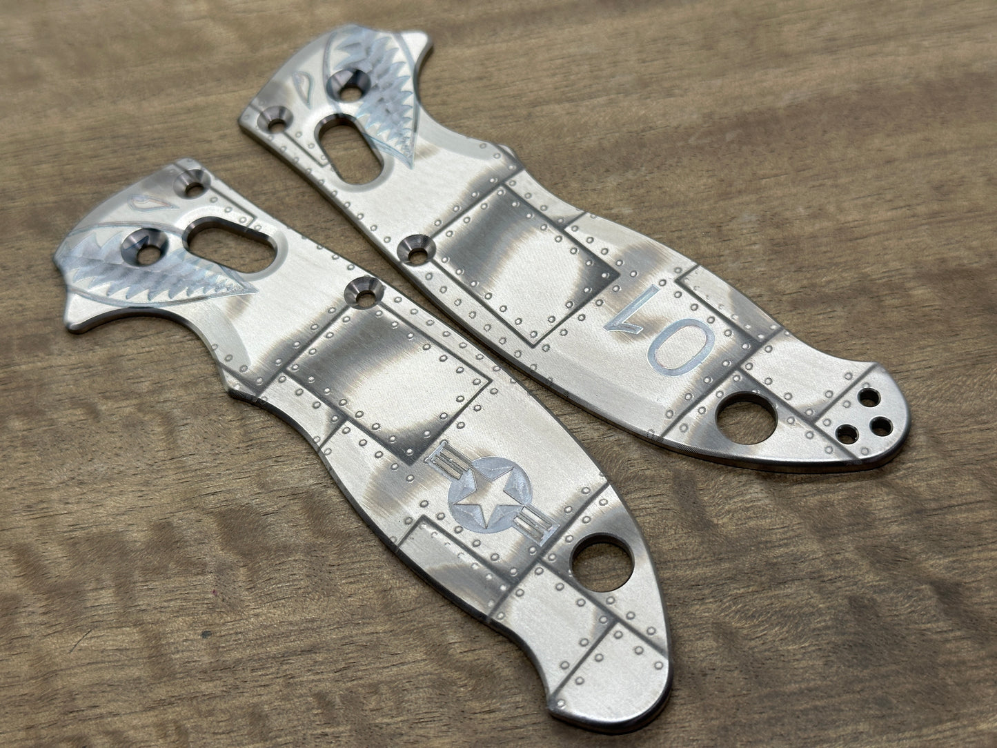 P40 Style RIVETED Titanium scales for Spyderco MANIX 2