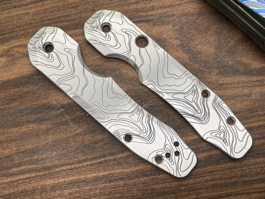 TOPO engraved Titanium Scales for Spyderco SMOCK