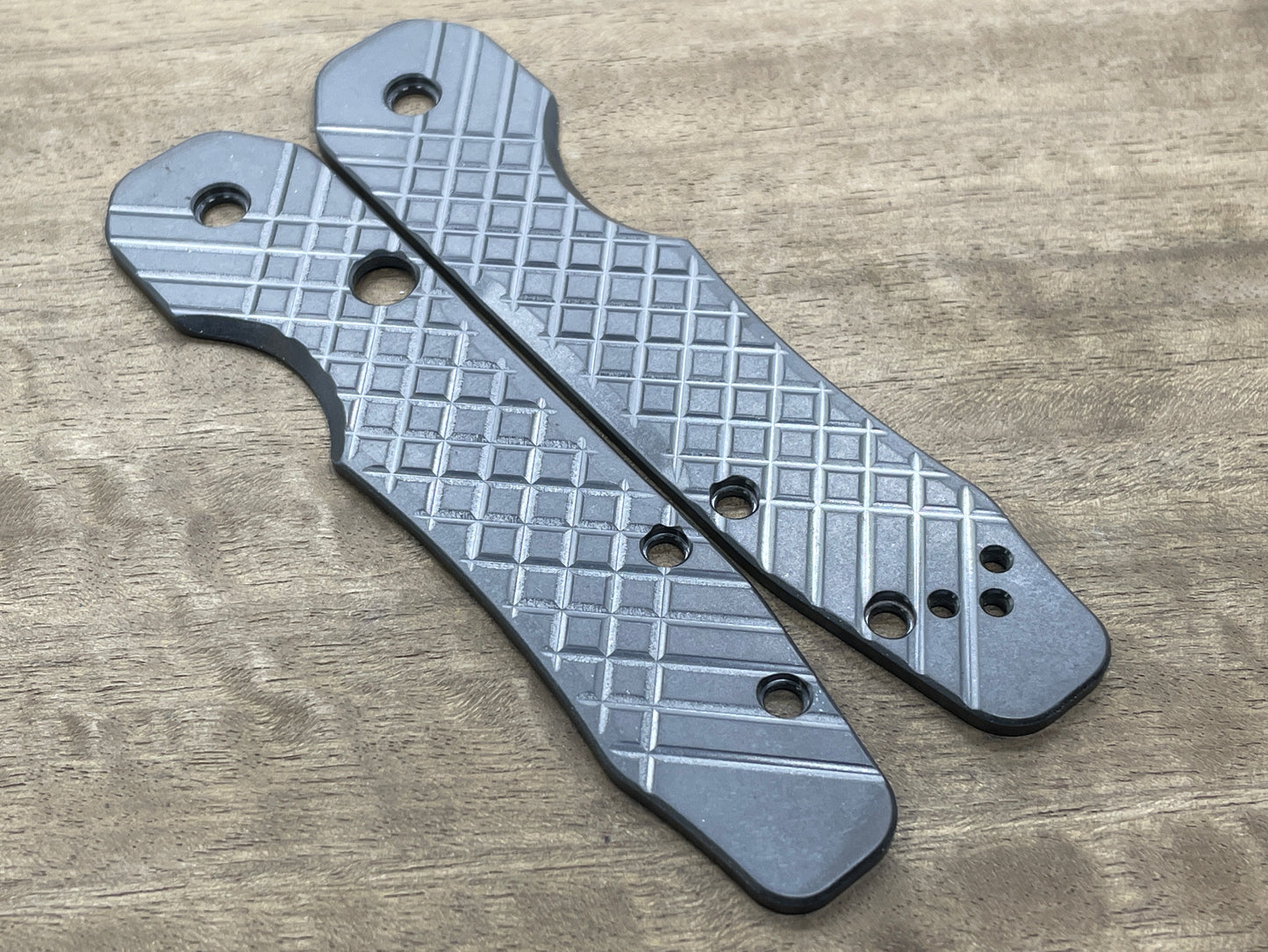 TUMBLED FRAG Cnc milled Zirconium Scales for Spyderco SMOCK