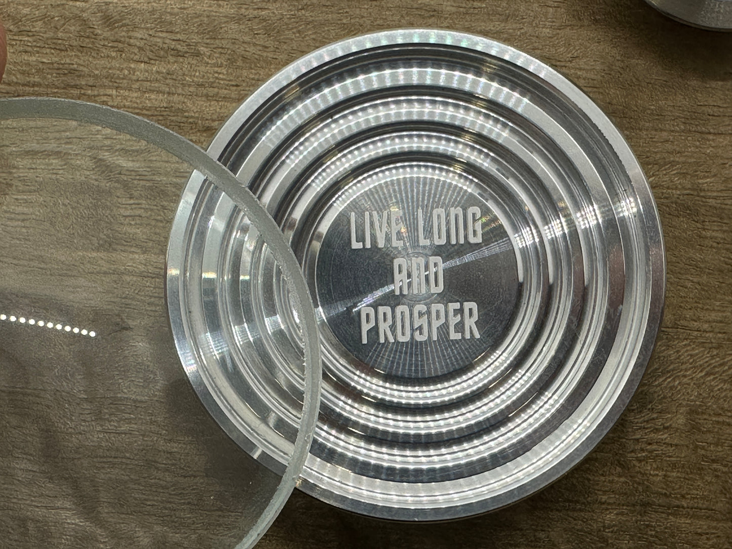 LIVE LONG and PROSPER Aerospace Aluminum Spin base for Spinning Tops & Coins