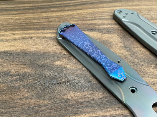 Flamed VICTORIA engraved Dmd Titanium CLIP for most Benchmade models
