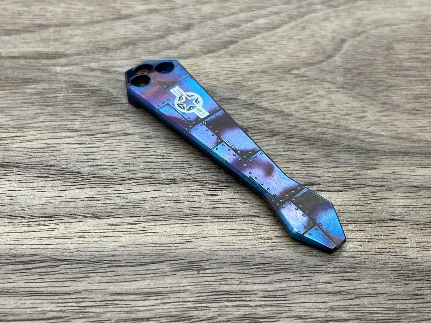 P40 Riveted Flamed Dmd Titanium CLIP for most Spyderco models