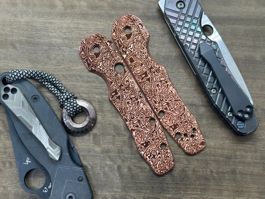 ALIEN engraved Copper Scales for Spyderco SMOCK