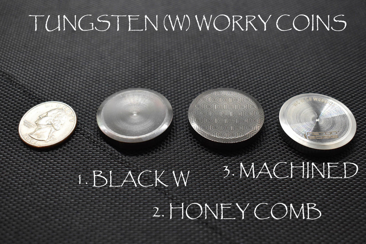 2 metal Worry Coins for the price of 1! Widest selection Tungsten Zr Ti Cu SS Br