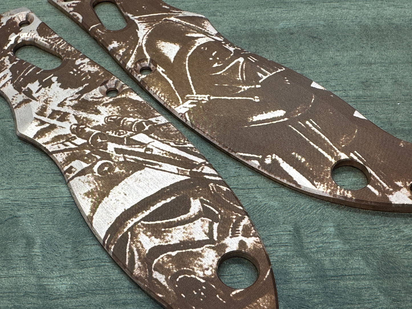 STAR WARS engraved Copper scales for Spyderco MANIX 2