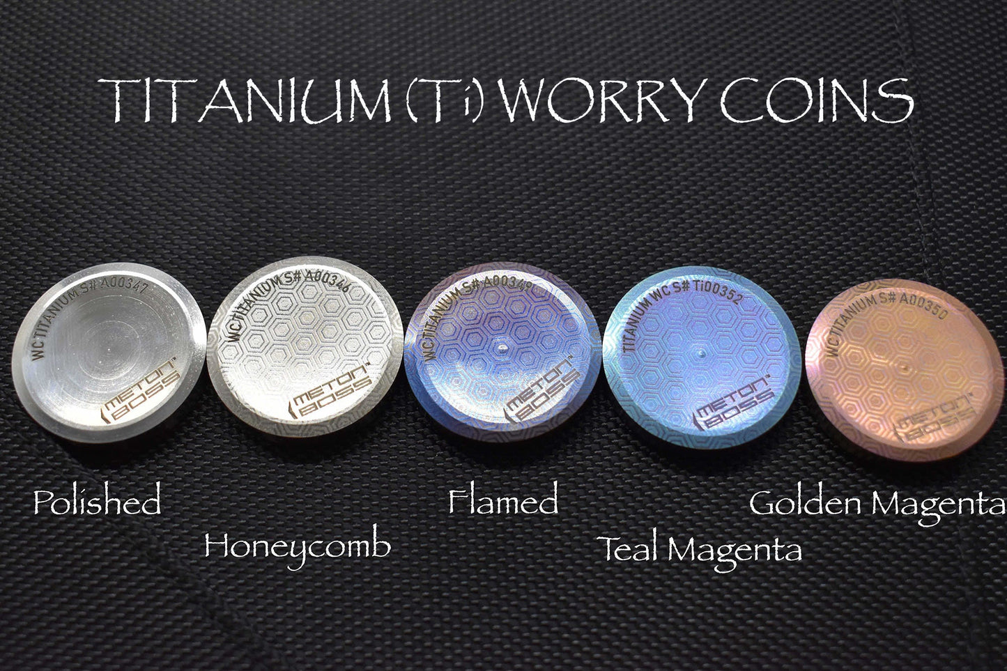 2 metal Worry Coins for the price of 1! Widest selection Tungsten Zr Ti Cu SS Br