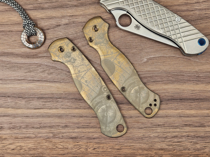 CLR Spyderco Paramilitary2<br>Titanium Standard Pirate Bronze Anodized