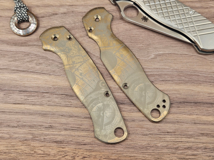 CLR Spyderco Paramilitary2<br>Titanium Standard Pirate Bronze Anodized