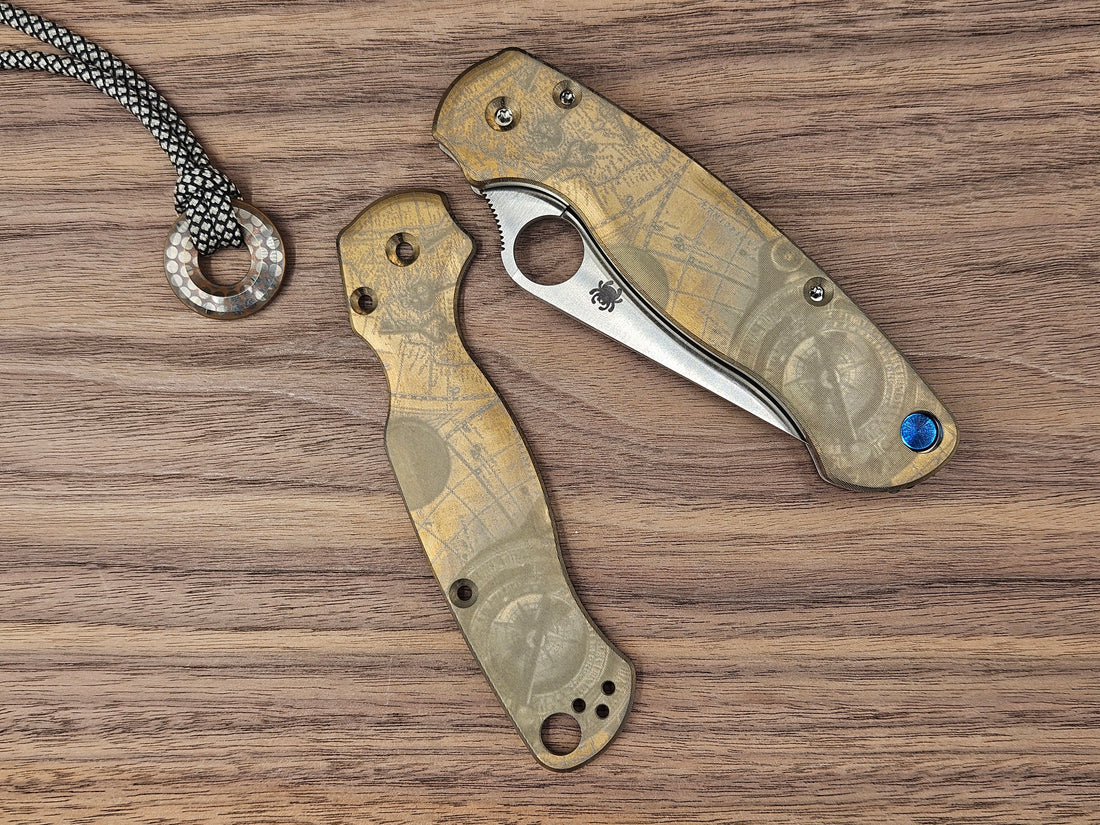 CLR Spyderco Paramilitary2<br>Titanium Standard Pirate Bronze Anodized