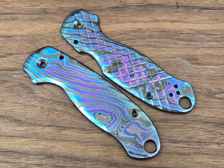 Spyderco Paramilitary 3<br>ZircuTi <br> Side A: STD, Side B: FRAG Galactic