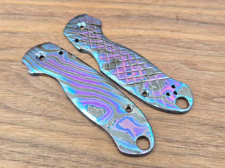 Spyderco Paramilitary 3<br>ZircuTi <br> Side A: STD, Side B: FRAG Galactic