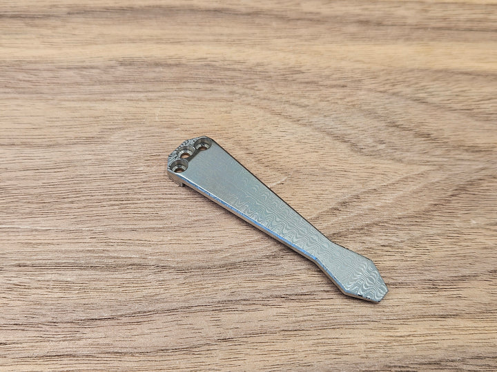 CLR Clip Benchmade Models<br>Titanium Standard - Diamond Tip<br>Ripple Black