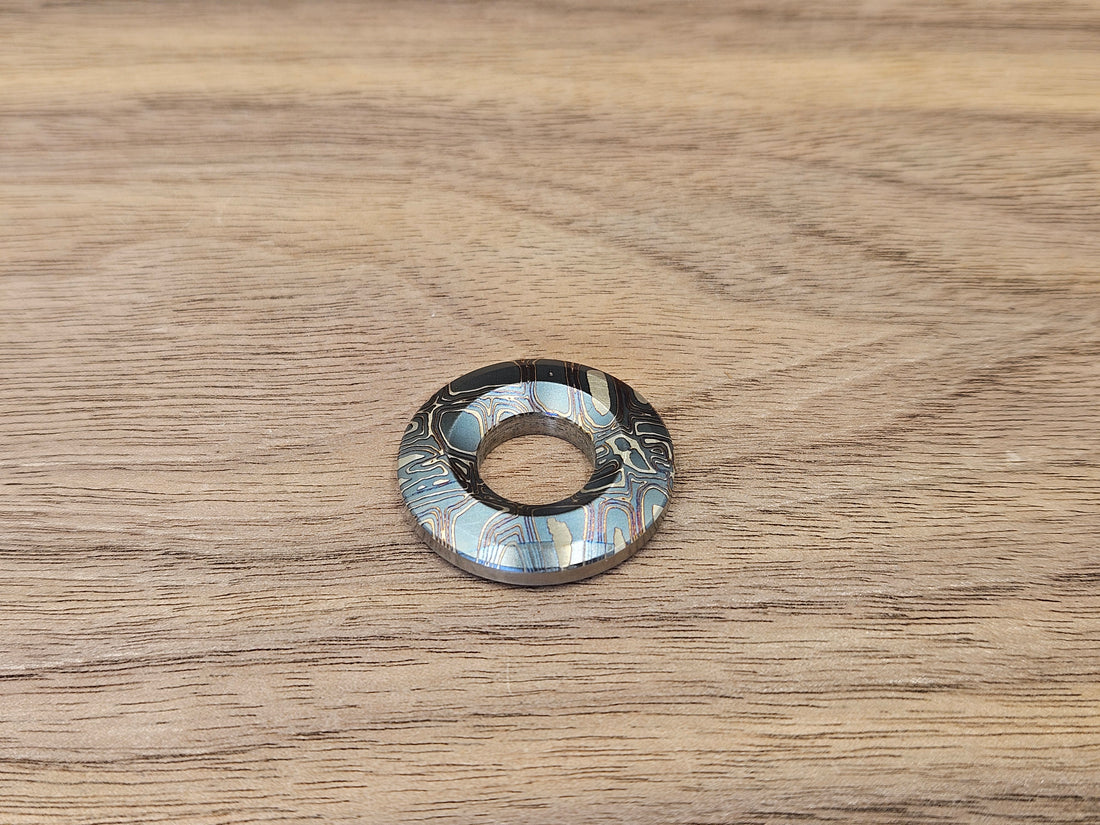 CLR Lanyard Bead 1 inch<br>Titanium Mystery Heat ano