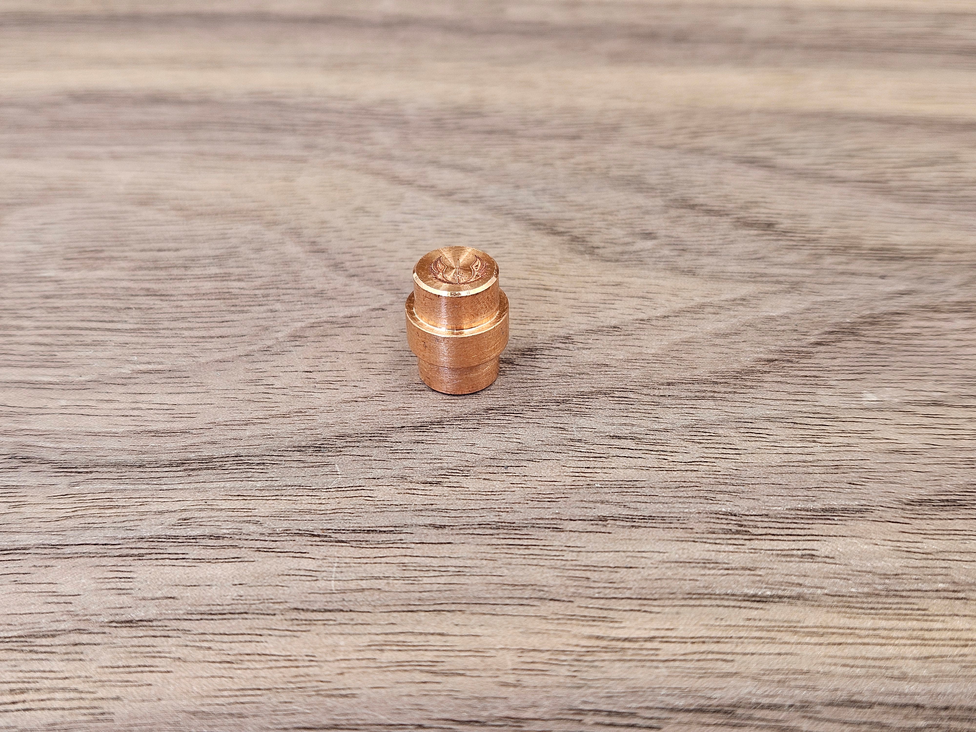 CLR Copper Lanyard Hole Plug<br>Spyderco Manix 2 Jedi one side