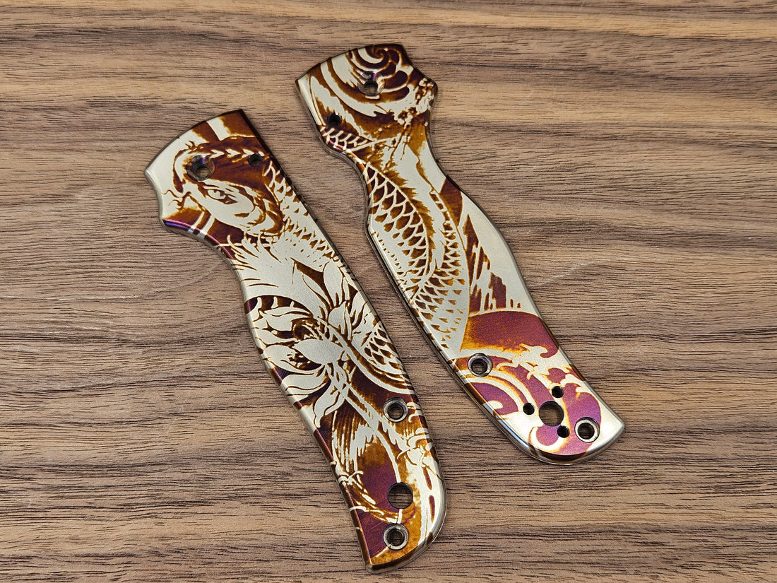 CLR Spyderco Shaman<br>Titanium Standard<br>Koi Fish Heat ano